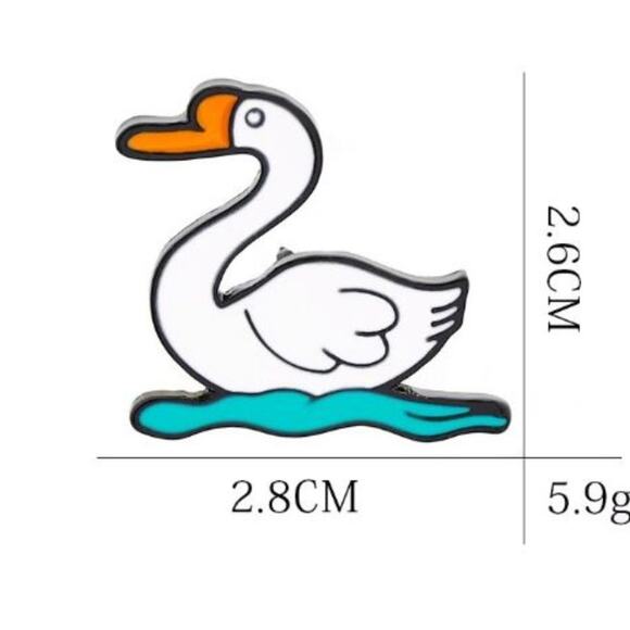 Swan on Water Pin Brooch - Picture 3 of 3